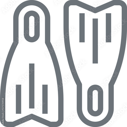 flippers flat line web icon concept