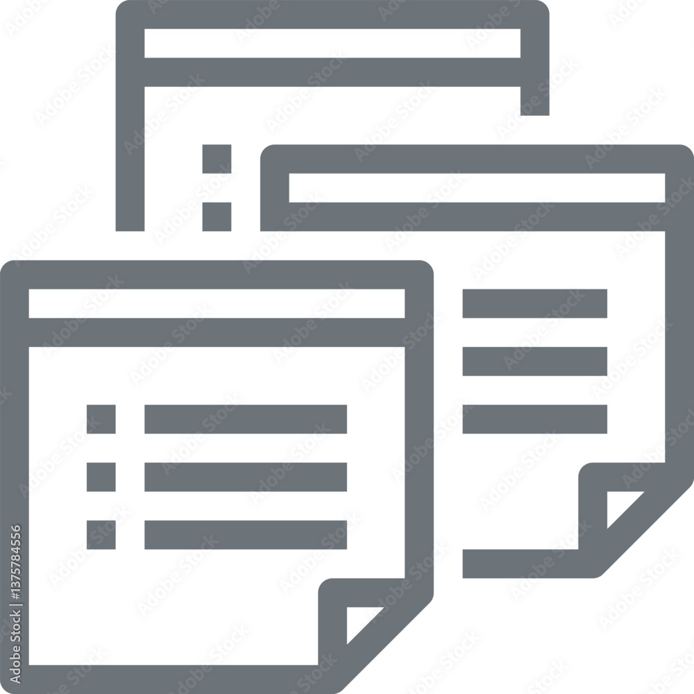 sticky notes flat line web icon concept sticky notes flat line web icon concept
