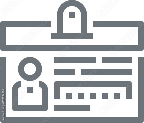 identity card flat line web icon concept