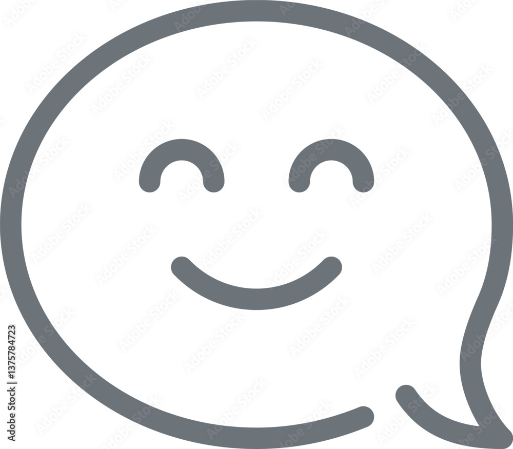 smiley face message flat line web icon concept smiley face message flat line web icon concept