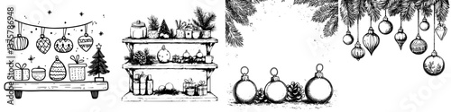 Festive decorations and holiday ornaments displayed in a cozy setting during winter celebrations