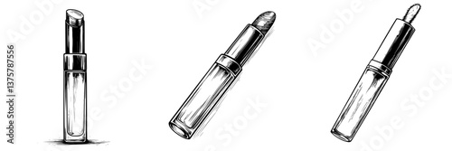 Showcasing various lipstick designs highlighting beauty and artistry in makeup applications