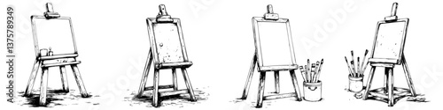 Empty canvases await artists for a creative session in a sunny studio creating artwork and exploring their imagination