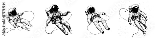 Astronauts floating in space exploring a cosmic environment with gravity challenges