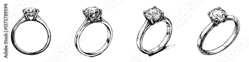 Elegant diamond engagement rings in various artistic styles showcasing their beauty and craftsmanship