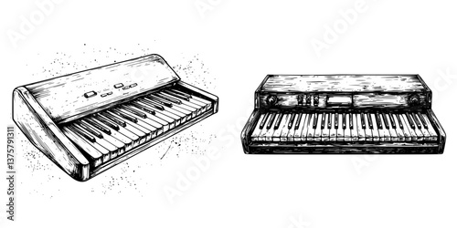 Vintage and modern keyboards showcase diversity in instrument design and musical expression