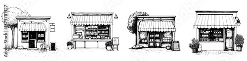 Charming market stalls showcasing fresh produce and local goods in a quaint town setting