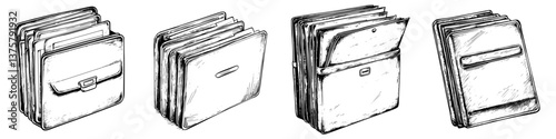 Various styles of folders on a plain background showcasing different designs and functionalities for organizing documents