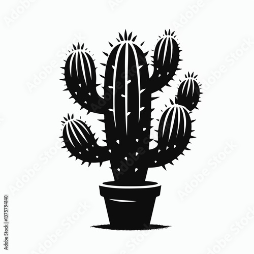 Cactus silhouette, Cactus vector