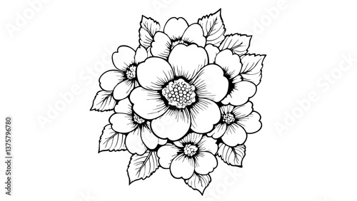Magic Flowers: Relaxing Coloring Pages for Adults and Teens" w stylu vintage