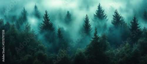 Misty Forest Scenery photo