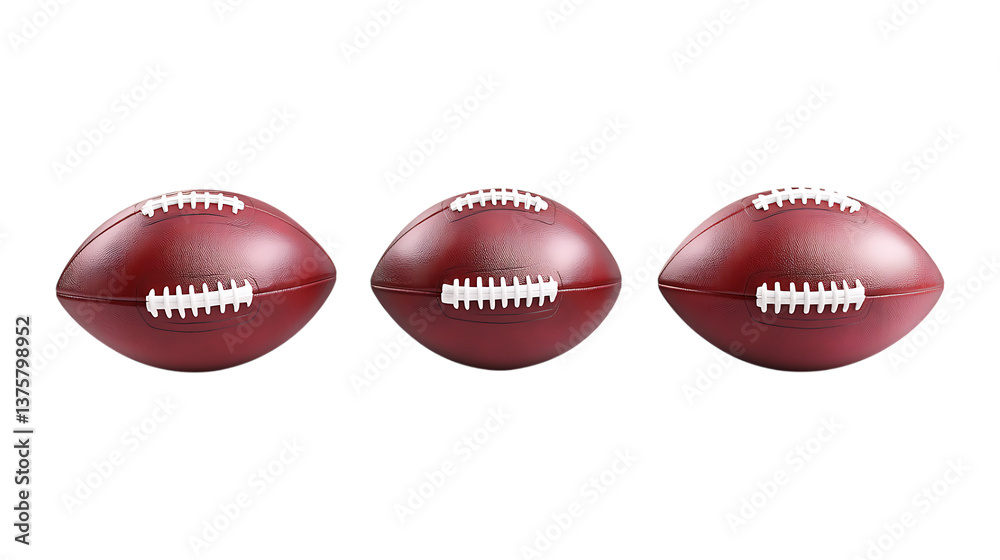 Different American Football Set of Three Different Poses on Transparent Background for Sports Branding, Team Logos, or Event Marketing Different American Football Set of Three Different Poses on Transparent Background for Sports Branding, Team Logos, or Event Marketing