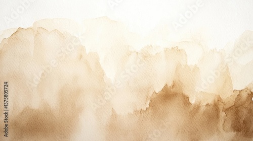 Abstract brown watercolor background, gentle gradient tones and texture