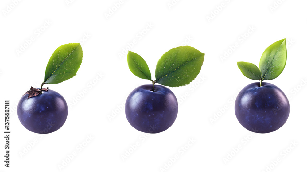 Bilberry Set of Three Different Poses on Transparent Background for Superfood Branding, Healthy Eating, or Fruit Promotion Bilberry Set of Three Different Poses on Transparent Background for Superfood Branding, Healthy Eating, or Fruit Promotion
