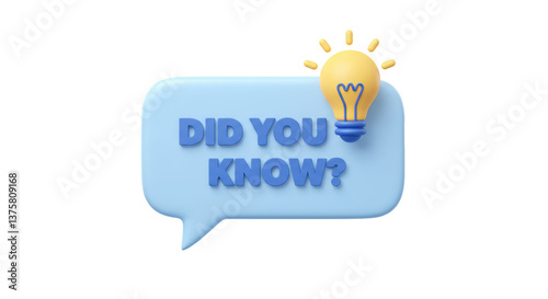 Isolated Did You Know Light Bulb Speech Bubble