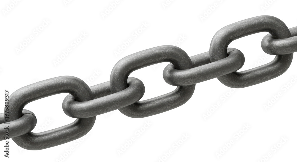 Isolated Close up of a Heavy Metal Chain Links Isolated Close up of a Heavy Metal Chain Links