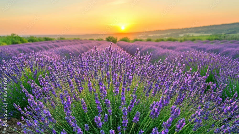Fototapeta premium Lavender field sunrise