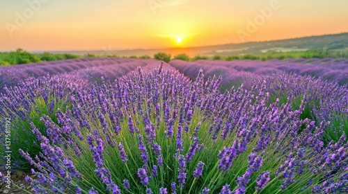 Lavender field sunrise