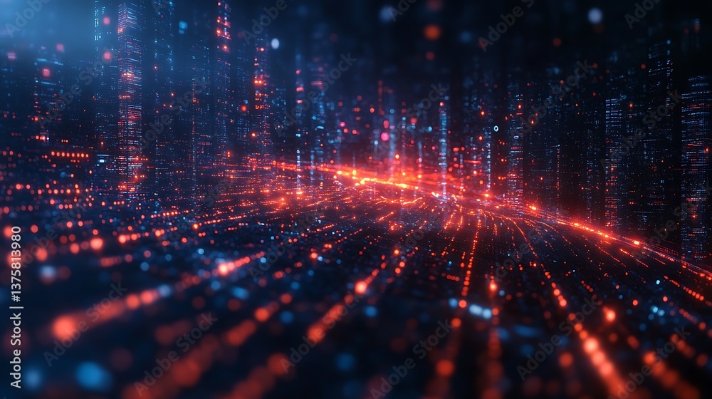 Fototapeta premium Navigating through a High-Tech Digital Business World