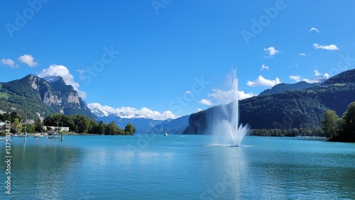 Fontäne im Walensee