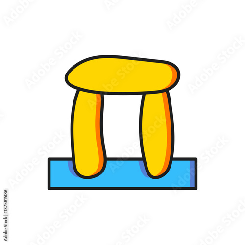 Color Stonehenge icon isolated on white background. Flat filled outline style with shadow. Vector