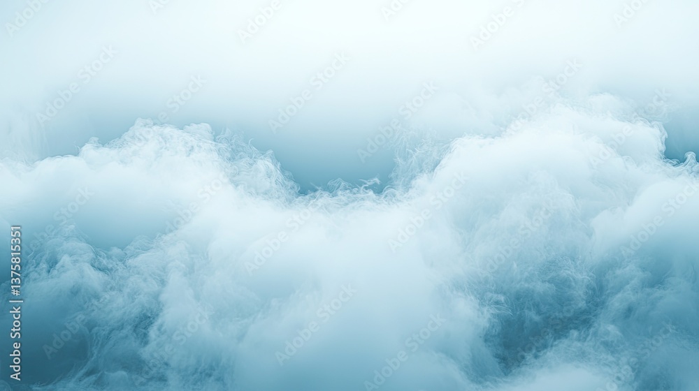 Obraz premium Cloudscape, aerial view, fluffy clouds, soft blue, serene background, website banner