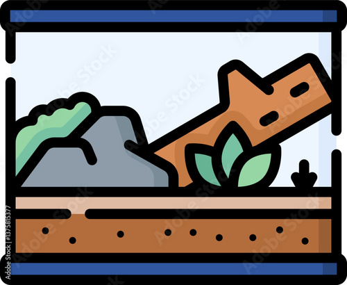 terrarium Illustration on a white background