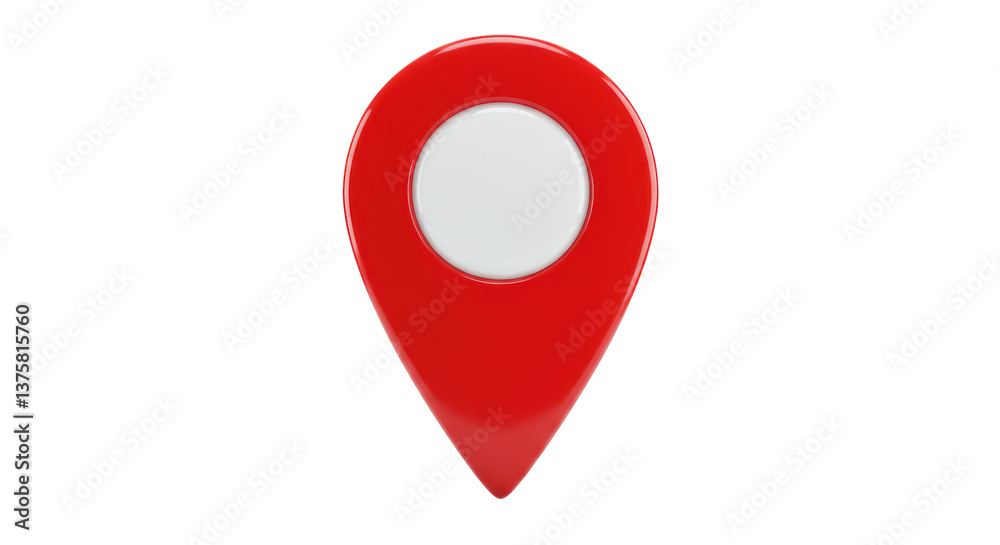 Isolated Red Location Pin Symbol for Navigation and Mapping Isolated Red Location Pin Symbol for Navigation and Mapping