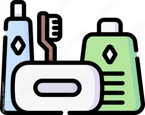 toiletries Illustration on a white background