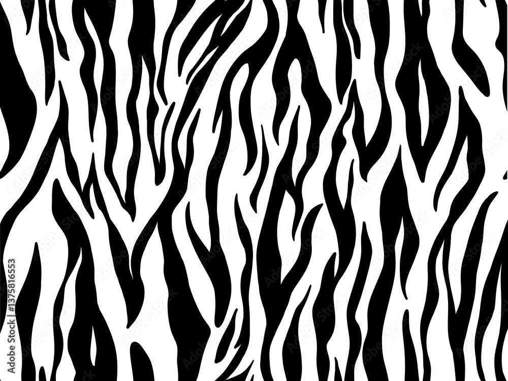 Hand drawn tiger sprite pattern with Black, Monochrome Animal skin background, Seamless illustration Hand drawn tiger sprite pattern with Black, Monochrome Animal skin background, Seamless illustration