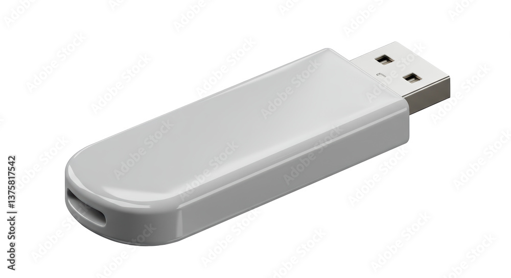 Isolated White USB Drive Flash Memory Isolated White USB Drive Flash Memory