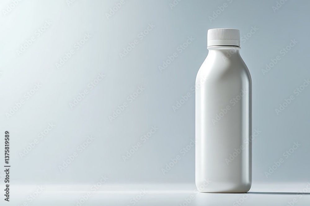 Simple Clean White Bottle, Screw Cap, Soft Lighting, Minimalist Style, Studio Shot Simple Clean White Bottle, Screw Cap, Soft Lighting, Minimalist Style, Studio Shot