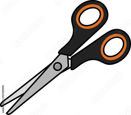 Scissors on white background
