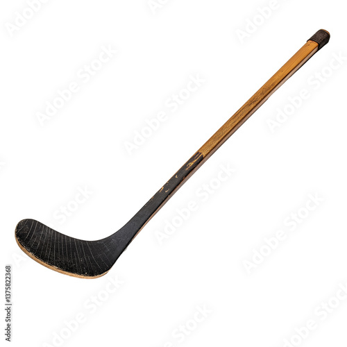 vintage hockey stick isolated on transparent white background
