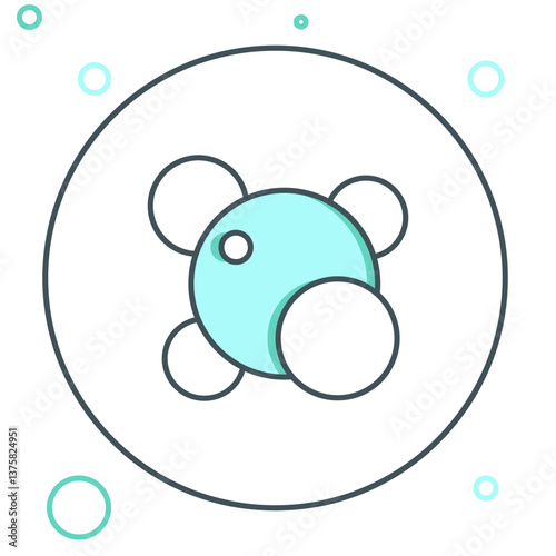 Line Molecule icon isolated on white background. Structure of molecules in chemistry, science teachers innovative educational poster. Colorful outline concept. Vector