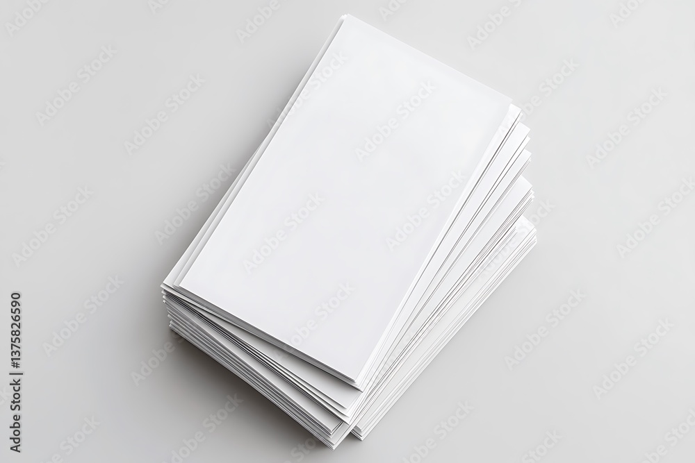 Stack of White Papers on White Background, Pile, Paper Sheets, CloseUp Stack of White Papers on White Background, Pile, Paper Sheets, CloseUp