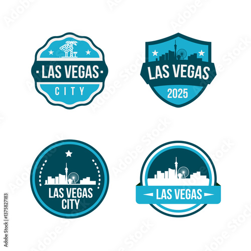 Fun vector design of Las Vegas city silhouette suitable for stickers or prints