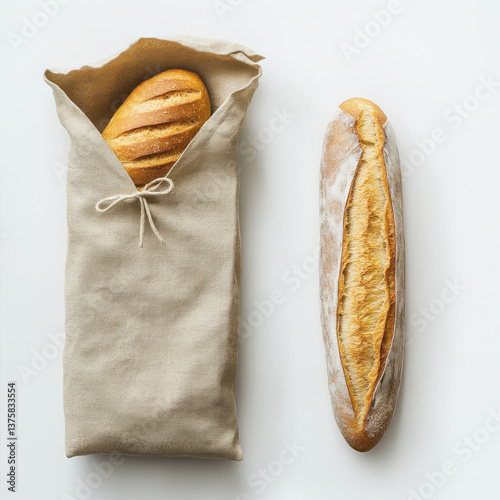 Realistic photo of a baguette bag 