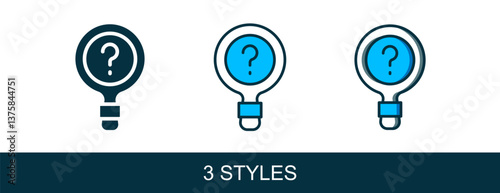 Filled outline Unknown search icon isolated on white background. Magnifying glass and question mark. Vector