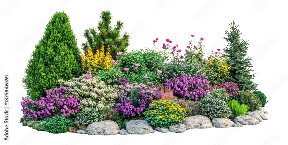 Fototapeta premium PNG Flowers garden landscape outdoors.