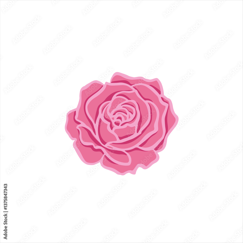 Simple red rose vector on white background. Single red rose vector illustration. Simple red rose vector on white background. Single red rose vector illustration.