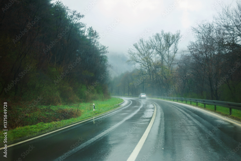 Fototapeta premium Intercity roads in central Serbia