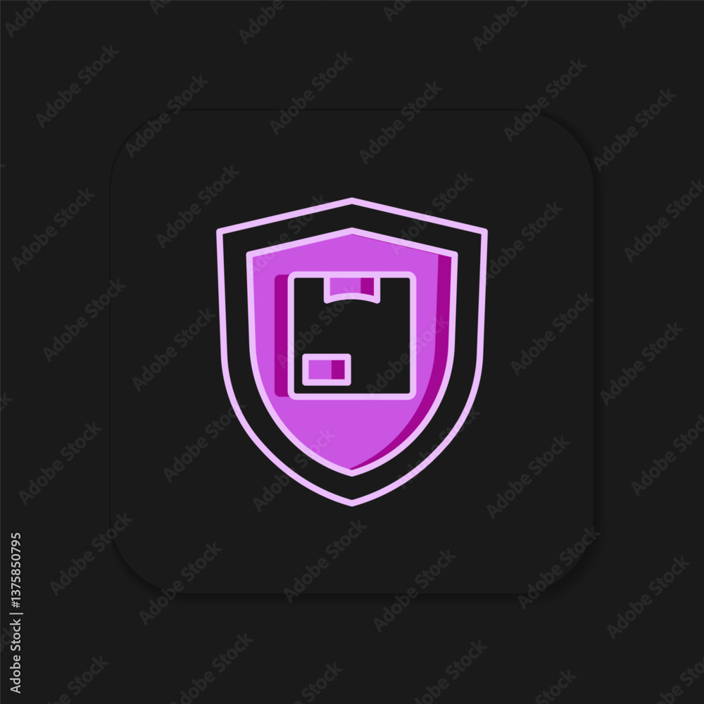 Filled outline Delivery security with shield icon isolated on black background. Delivery insurance. Insured cardboard boxes beyond the shield. Flat filled outline style with shadow. Vector Filled outline Delivery security with shield icon isolated on black background. Delivery insurance. Insured cardboard boxes beyond the shield. Flat filled outline style with shadow. Vector