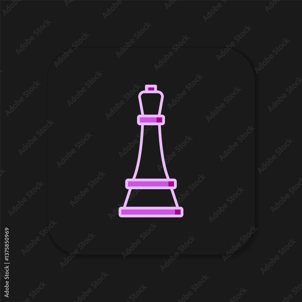 Filled outline Chess icon isolated on black background. Business strategy. Game, management, finance. Flat filled outline style with shadow. Vector