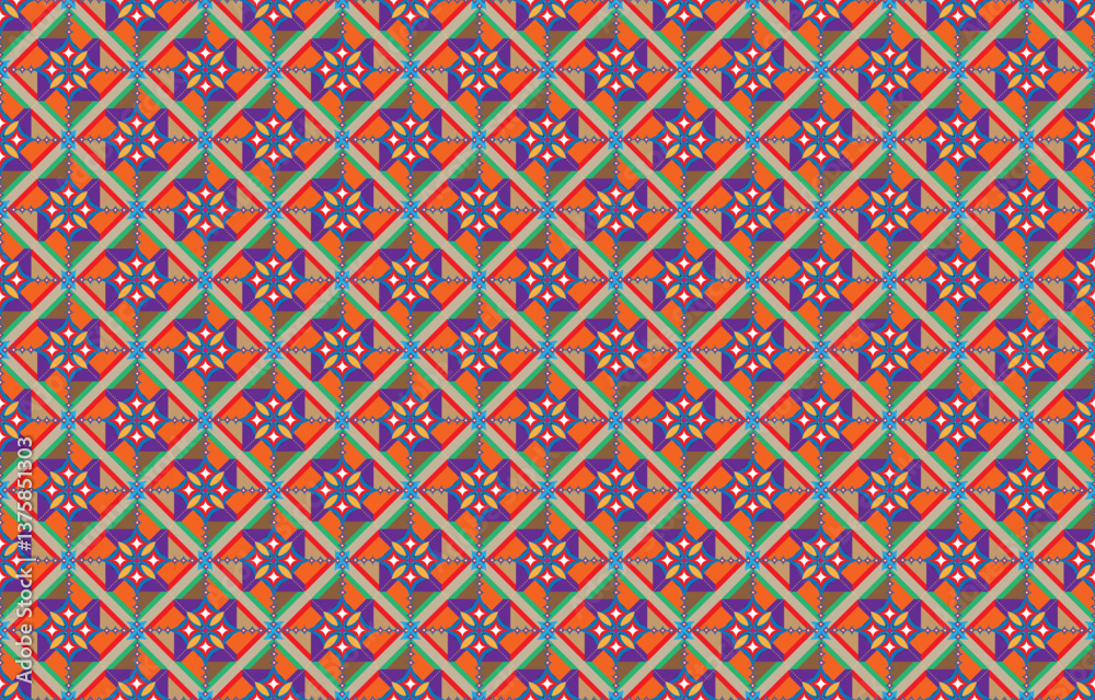 Gypsy pattern tribal ethnic motifs geometric vector background. Doodle gypsy geometric shapes sprites tribal motifs clothing fabric textile print traditional design with triangles Gypsy pattern tribal ethnic motifs geometric vector background. Doodle gypsy geometric shapes sprites tribal motifs clothing fabric textile print traditional design with triangles