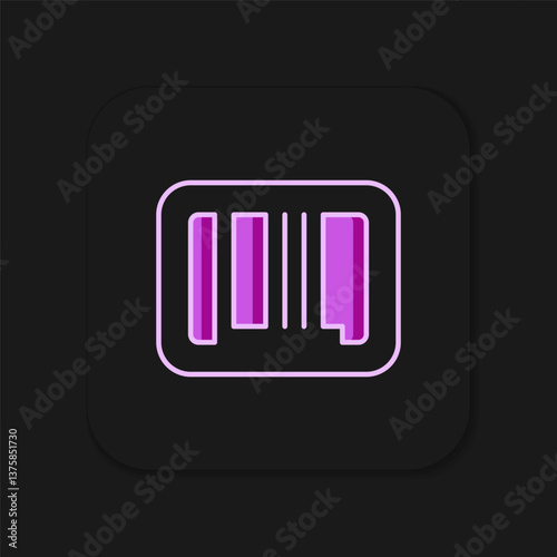 Obraz na płótnie Filled outline Barcode icon isolated on black background. Flat filled outline style with shadow. Vector w salonie