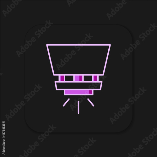 Filled outline Fire sprinkler system icon isolated on black background. Sprinkler, fire extinguisher solid icon. Flat filled outline style with shadow. Vector