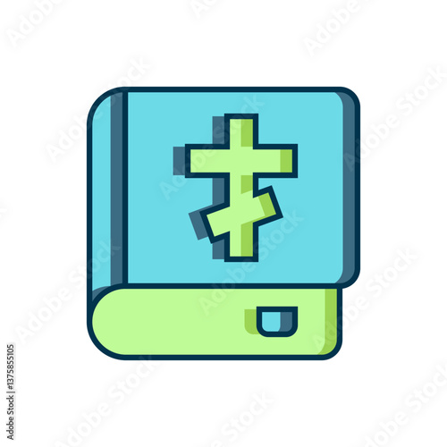 Obraz na płótnie Filled outline Holy bible book icon isolated on white background. Flat filled outline style with shadow. Vector w salonie