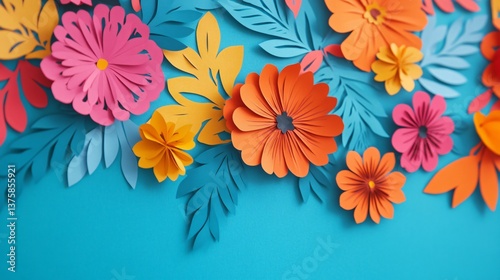 Mexican Easter celebration with vibrant papel picado.