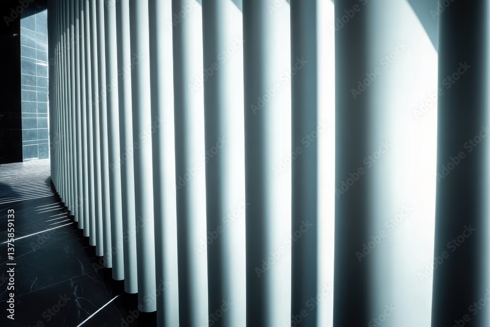 Fototapeta premium Minimalistic modern design with vertical black and white lines